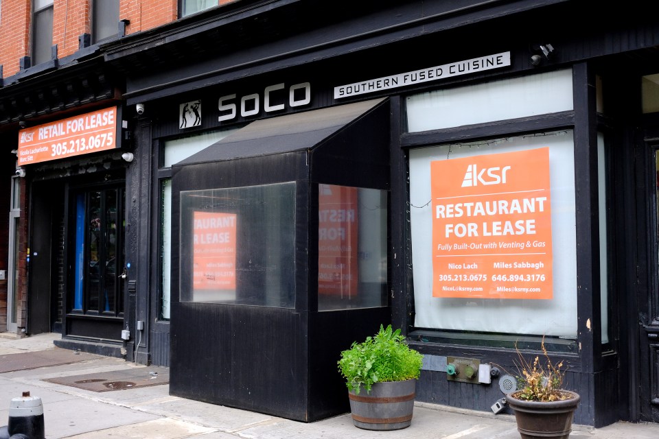 Former SoCo restaurant in Brooklyn, New York, now for lease.