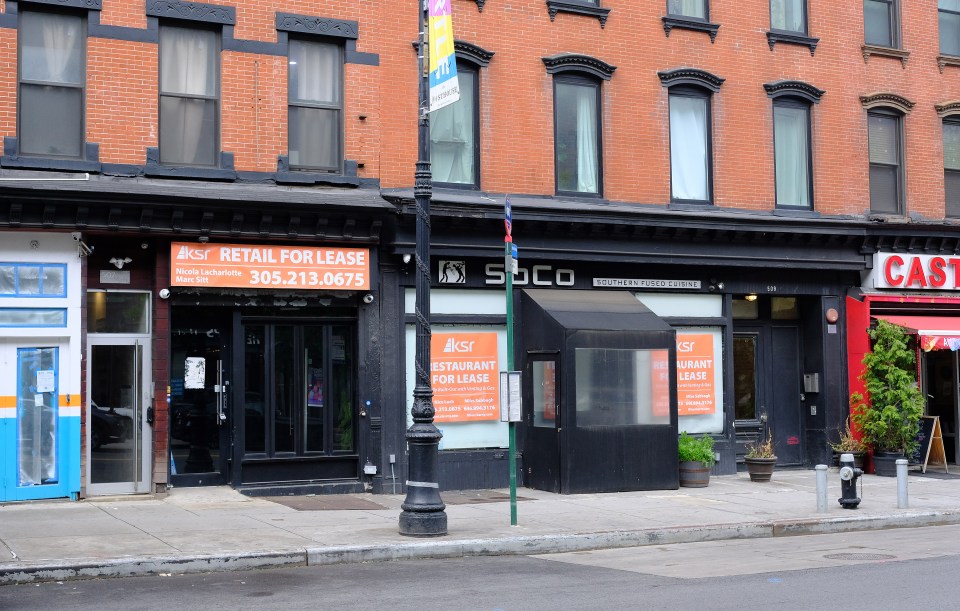 Former SoCo restaurant in Brooklyn, New York, now closed.