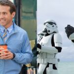 (Left) Ryan Reynolds in Free Guy (Right) Stormtroppers in Rogue One.
