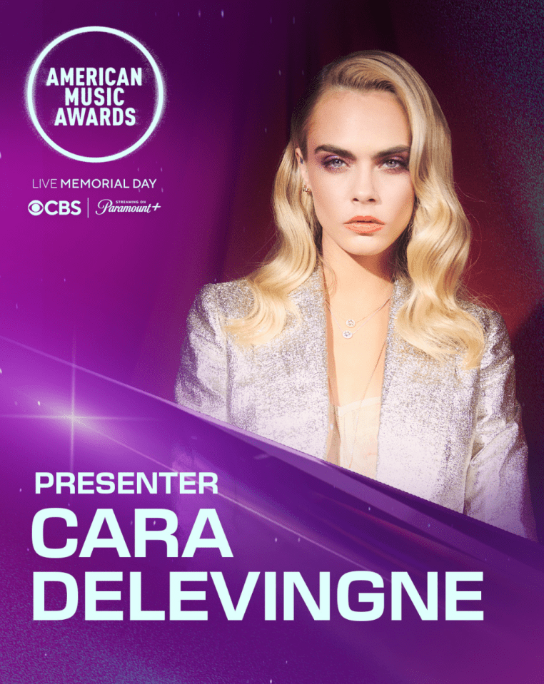 Cara Delevingne, presenter at the American Music Awards.