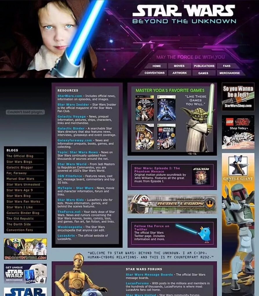 the fake Star Wars website used by the CIA in the 2000s.