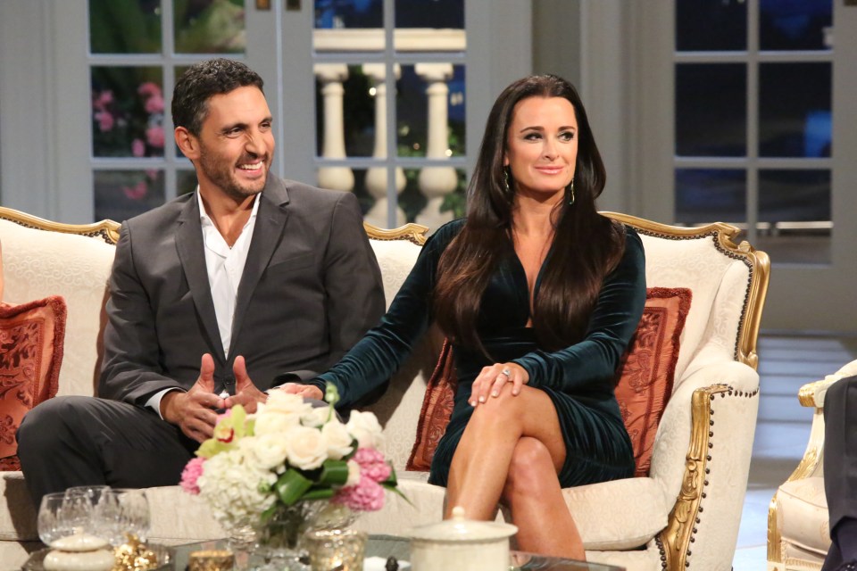 Kyle Richards and Mauricio Umansky at The Real Housewives of Beverly Hills reunion.