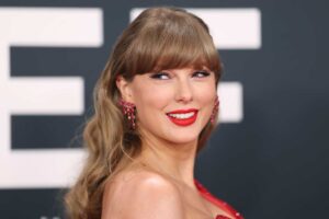 Taylor Swift in February 2025, at the 67th Grammy Awards.