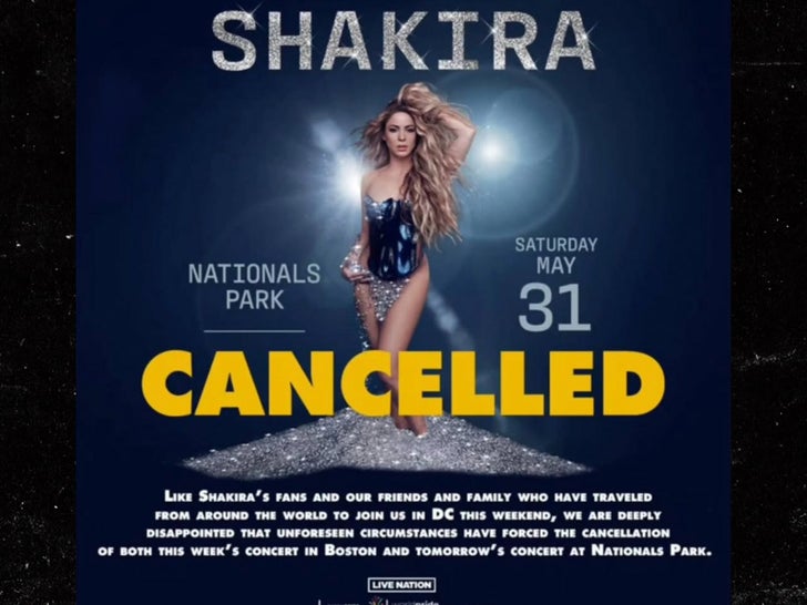 shakira concert canceled