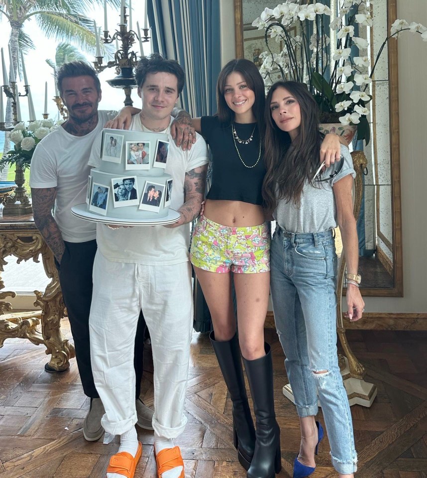 Brooklyn and Nicola Peltz Beckham celebrate their first wedding anniversary with David and Victoria Beckham.