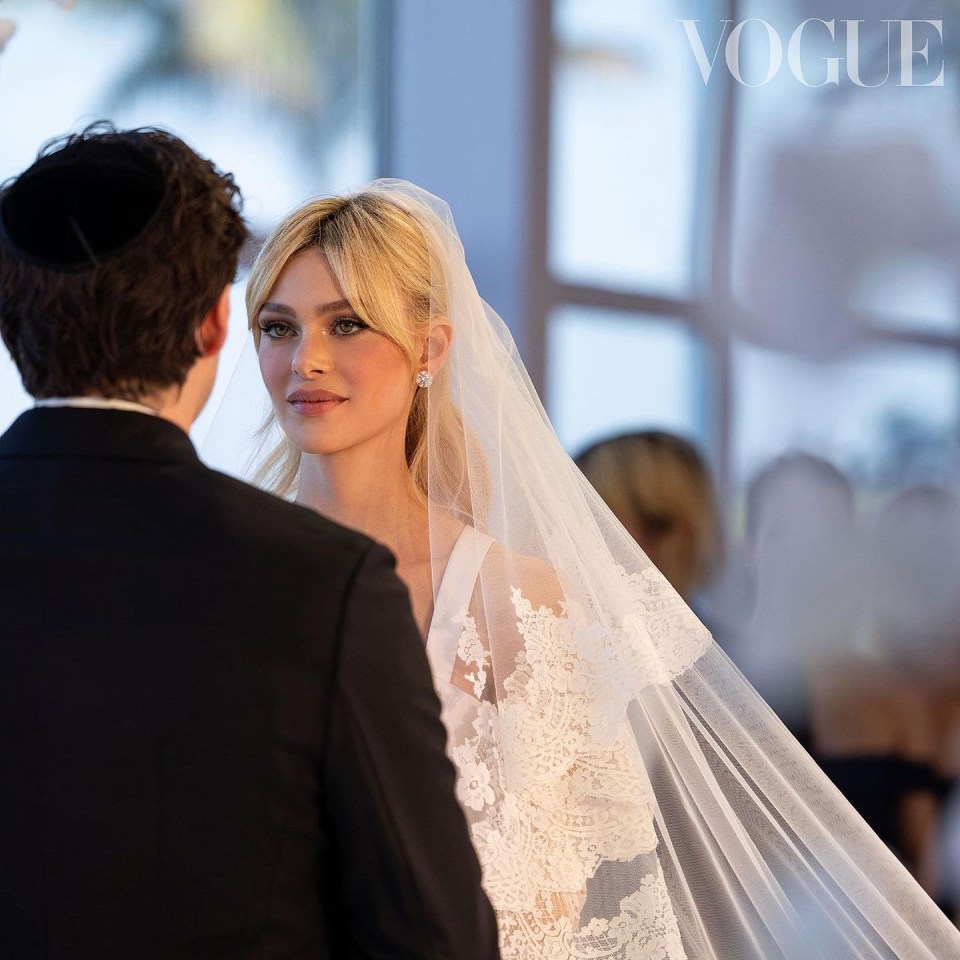 Bride and groom at a wedding ceremony.