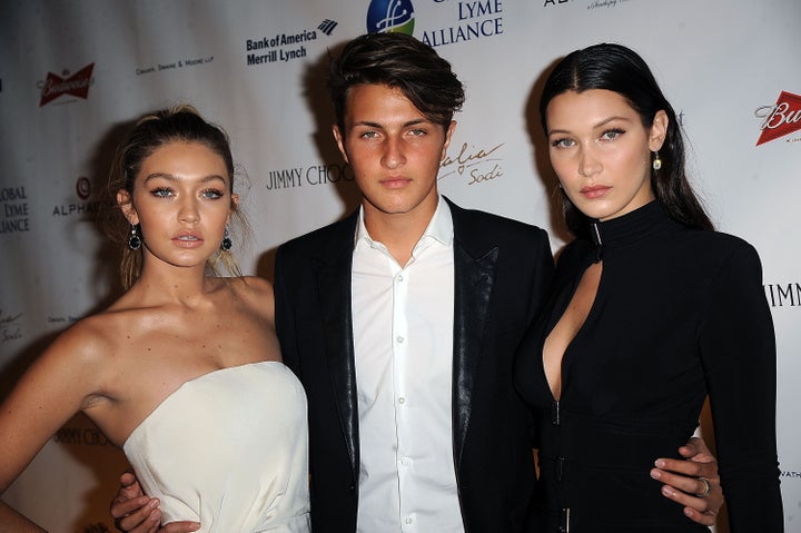 Gigi, Anwar and Bella Hadid pictured together on Oct. 8, 2015, in New York City.
