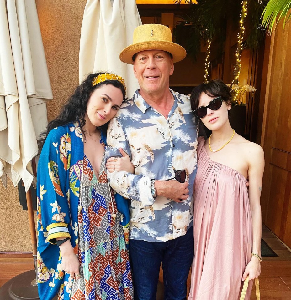 Bruce Willis with his daughters.