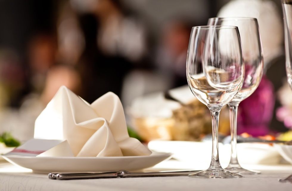 table set at restaurant