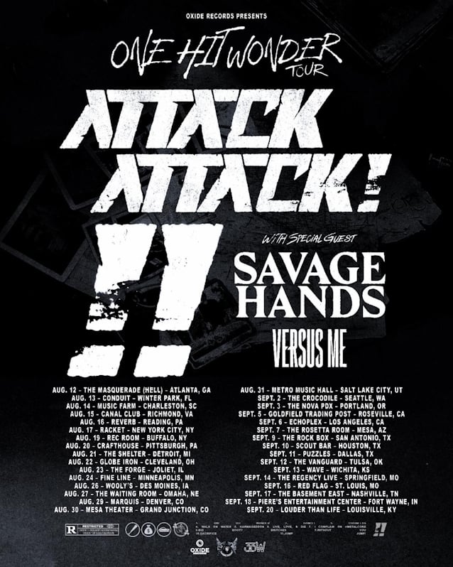 ATTACK ATTACK! Announces 'One Hit Wonder' August/September 2025 Tour