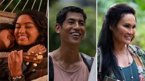 L-R: Maia Kealoha and Sydney Agudong, Kaipo Dudoit and Tia Carrere in Disney's live-action 'Lilo & Stitch'