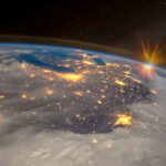 view of USA from space at night