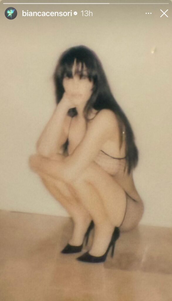 Bianca Censori poses for the camera.