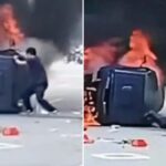 Chinese man goes viral saving driver from burning car before it explodes