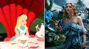 L-R: 'Alice in Wonderland' (1951) and 'Alice in Wonderland' (2010)