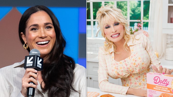 Dolly Parton (right) said “never say never” to a possible appearance on the Duchess of Sussex’s show.