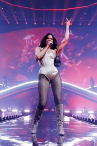 Dua Lipa performs during her Radical Optimism Tour at Spark Arena on April 04, 2025 in Auckland, New Zealand. (Photo by Dave Simpson/Getty Images)