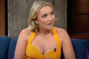 emily-osment-stuns-in-low-cut-yellow-dress-on-the-late-show