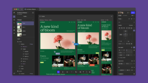 A screenshot of Figma Sites showing a prototype website.
