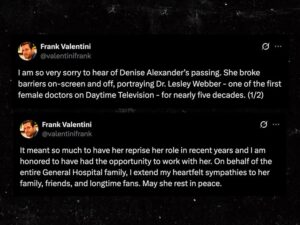 frank valentini denise alexander tweet sub