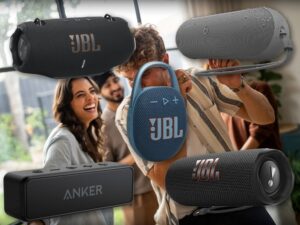 People Dancing Together Surrounded By Speakers Available on Amazon