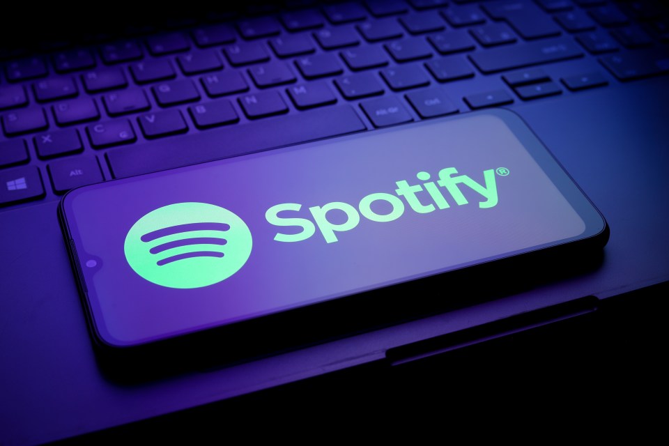 Illustration of the Spotify logo on a smartphone screen.