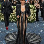 Halle Berry in a black sheer gown at the Met Gala.