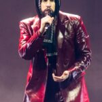 Bad Bunny performing on his Most Wanted Tour.