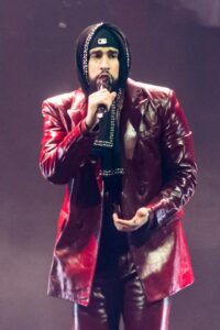 Bad Bunny performing on his Most Wanted Tour.