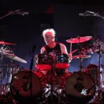 Josh Freese of the Foo Fighters performing a drum solo.