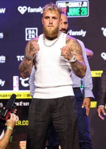 Jake Paul at a press conference.