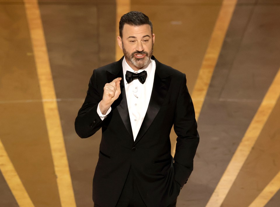 Jimmy Kimmel speaking at the Academy Awards.