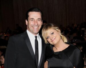 Hamm (left) and Poehler (right) attend the 15th Annual Costume Designers Guild Awards on Feb. 19, 2013, in Beverly Hills, California.