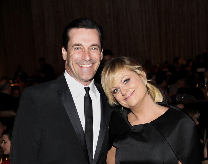 Hamm (left) and Poehler (right) attend the 15th Annual Costume Designers Guild Awards on Feb. 19, 2013, in Beverly Hills, California.