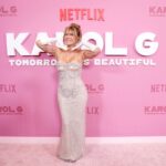 Karol G looked stunning at the Whitby Hotel for the New York screening of her Netflix documentary Karol G: Tomorrow Was Beautiful