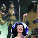 Katy Perry suffers near wardrobe malfunction after bra comes off onstage
