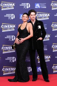 Timothee Chalamet and Kylie Jenner at the 70th David di Donatello awards.