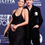 Kylie Jenner and Timothée Chalamet at an awards photocall.