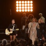 Beyoncé and The Chicks photographed performing at the 50th annual CMA Awards on Nov. 2, 2016, in Nashville, Tennessee.