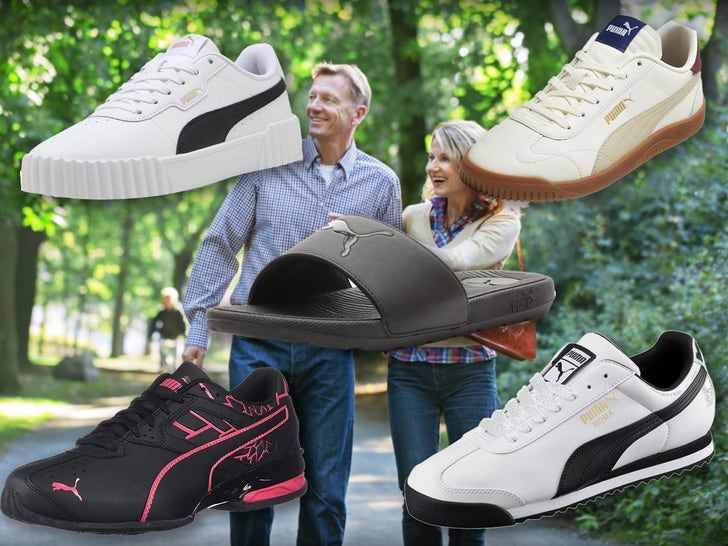 Couple Walking Through The Park Surrounded By Puma Sneakers On Sale On Amazon