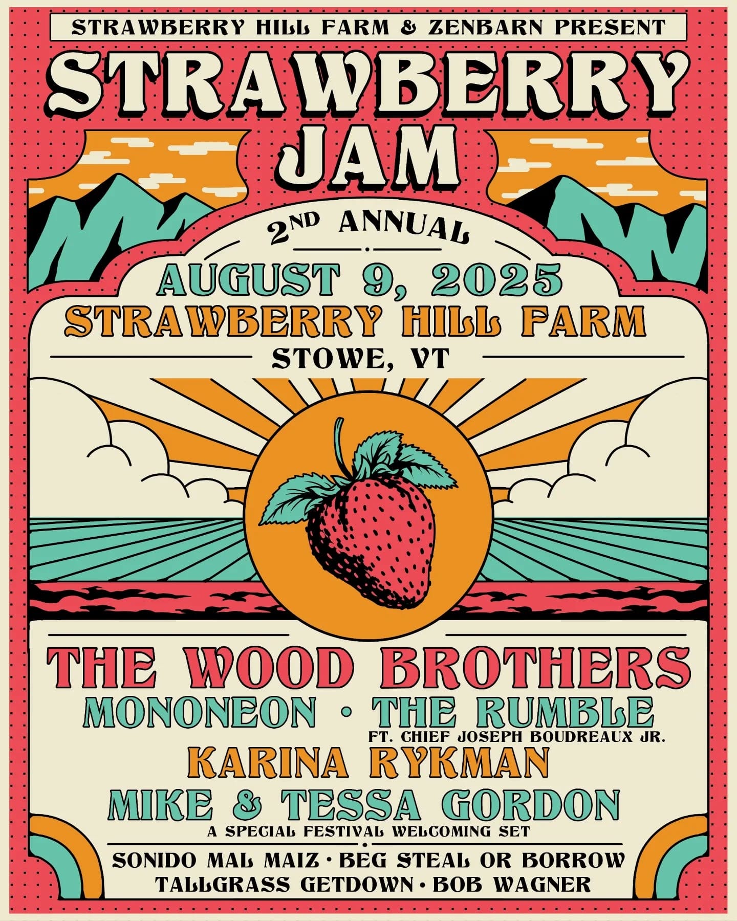 Strawberry Jam Unveils 2025 Artist Lineup: Mike & Tessa Gordon, The Wood Brothers, Karina Rykman, MonoNeon and More