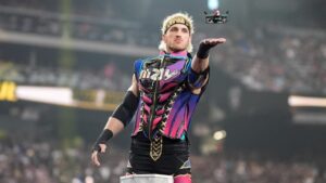 Logan Paul with a drone at WrestleMania.