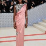 Naomi Campbell at the Met Gala in a pink gown.