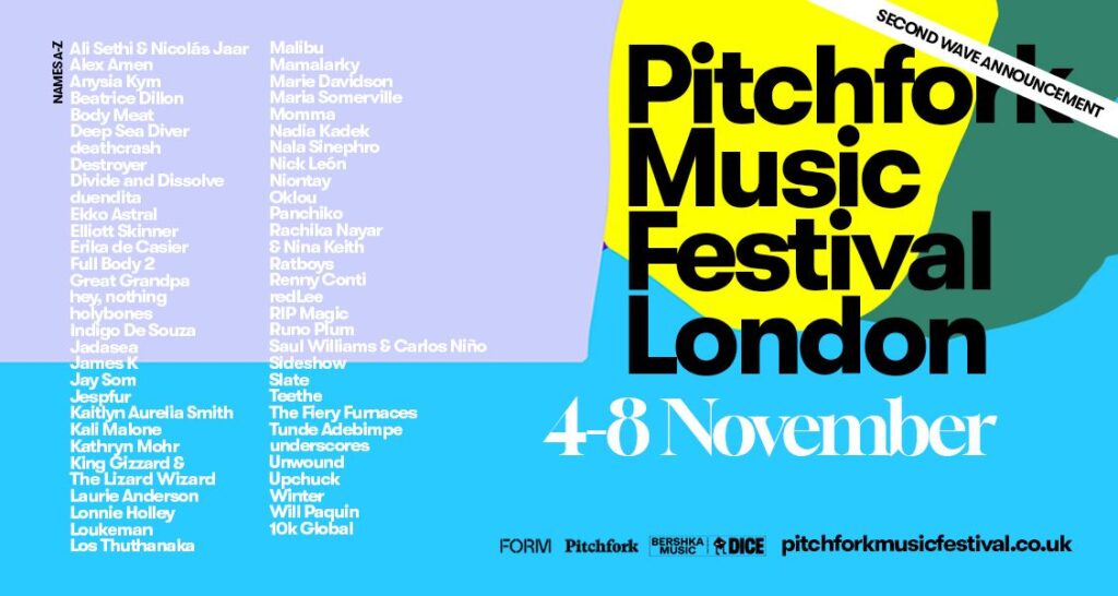 Pitchfork Music Festival London 2025 lineup