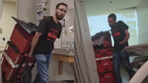 Pregnant wife defends husband after he goes viral wheeling Xbox & TV into labor ward