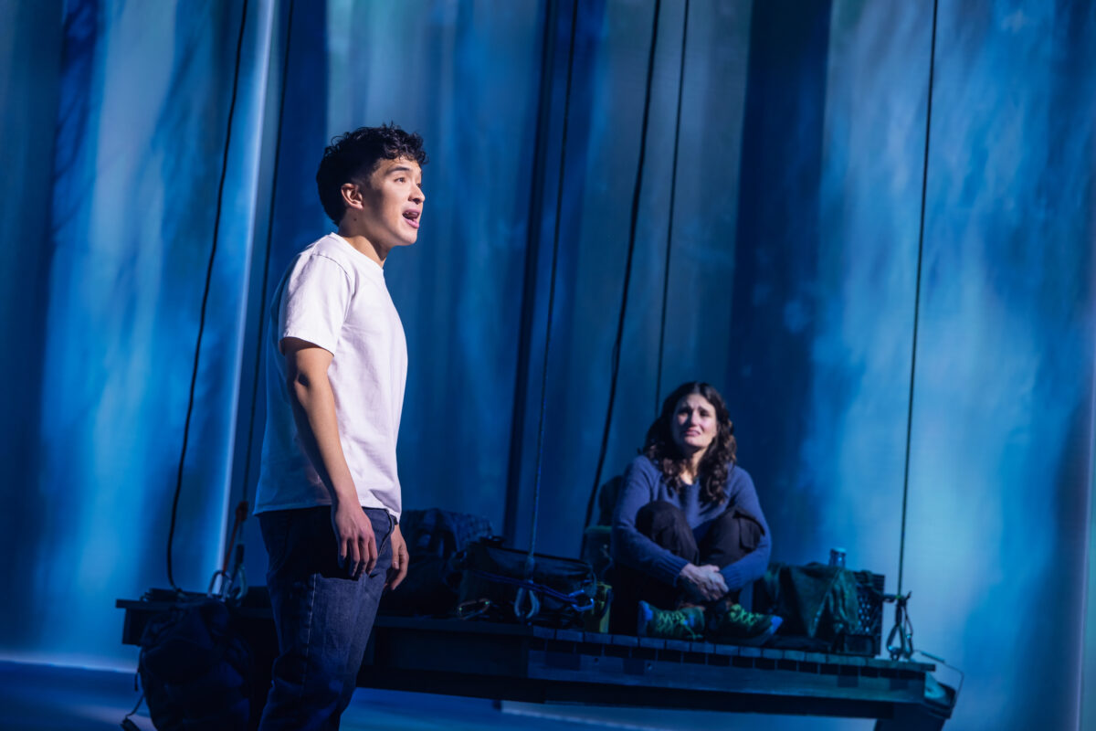 Zachary Noah Piser and Idina Menzel in 'Redwood'