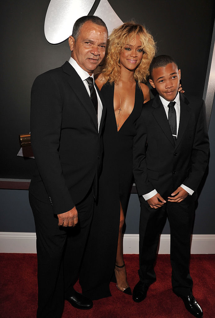 RIhanna and Ronald Fenty attend The 54th Annual GRAMMY Awards - Red Carpet