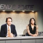 Kevin Nealon (left) and Silverman (right) during a “SNL” skit on Oct. 23, 1993.