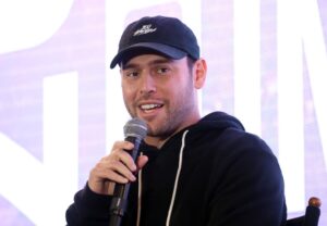 Scooter Braun speaking onstage at the Hollywood Chamber of Commerce 2019 State of the Entertainment Industry Conference in Hollywood, California