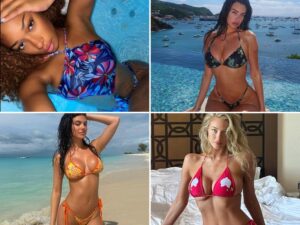 Stars In Floral Print Swimwear